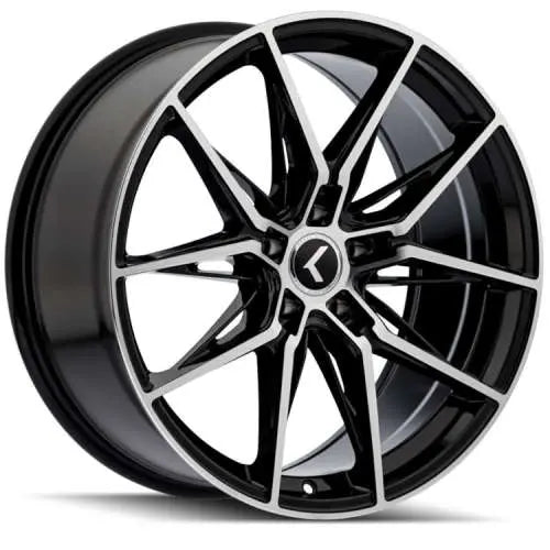 Kraze KR196 Evolve 22x9 / 5x112 BP / 35mm Offset / 66.56mm Hub Gloss Black Machined Wheel