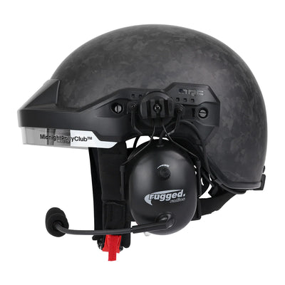 Rugged Radios MRC Opposition Half Helmet with Rail Mounted Headset - DOT - With Headset LG MRC-OPP-HS-LG