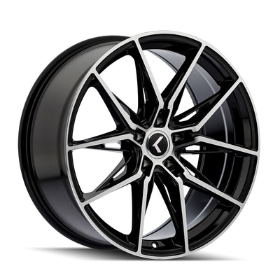 Kraze KR196 Evolve 20x9 / 5x114.3 BP / 35mm Offset / 72.62mm Hub Gloss Black Machined Wheel