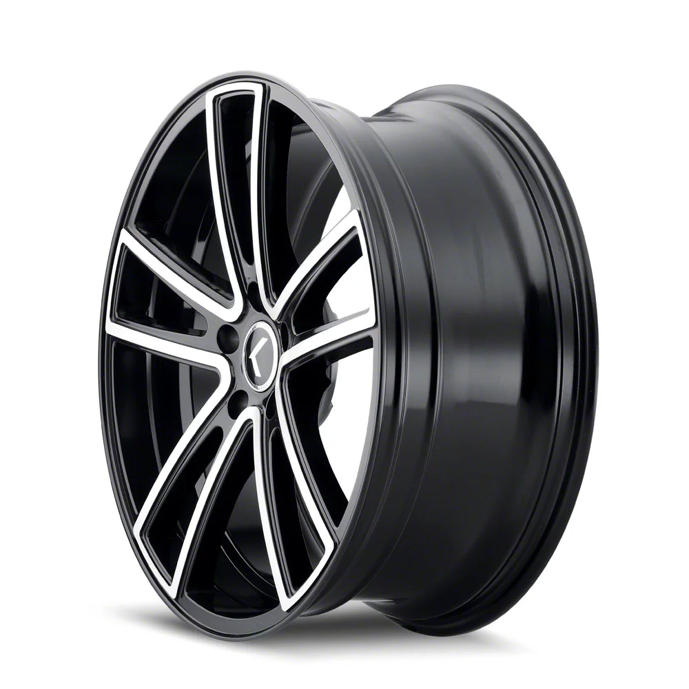 Kraze KR190 Lusso 18x8 / 5x115 BP / 40mm Offset / 72.62mm Hub Gloss Black Machined Wheel