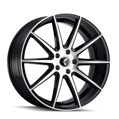 Kraze KR194 Cosmos 18x8 / 5x120 BP / 40mm Offset / 74.1mm Hub Gloss Black Machined Wheel