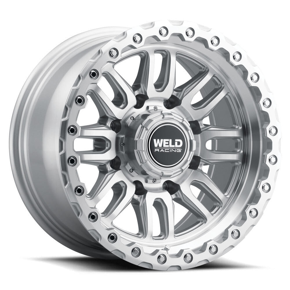 Weld Off-Road Swift 17x9in - 8x165.1 BP - ET-12 - 125.1mm CB - Gloss Silver Machined Wheel & Ring