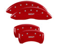 Set Of 4 Caliper Covers Engraved Front And Rear MGP Red Finish Silver Characters 2011-2023 Dodge Challenger 18 Inch Wheel MGP Caliper Covers