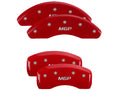 Set Of 4 Caliper Covers Engraved Front And Rear MGP Red Finish Silver Characters 2006-2011 Honda Civic MGP Caliper Covers