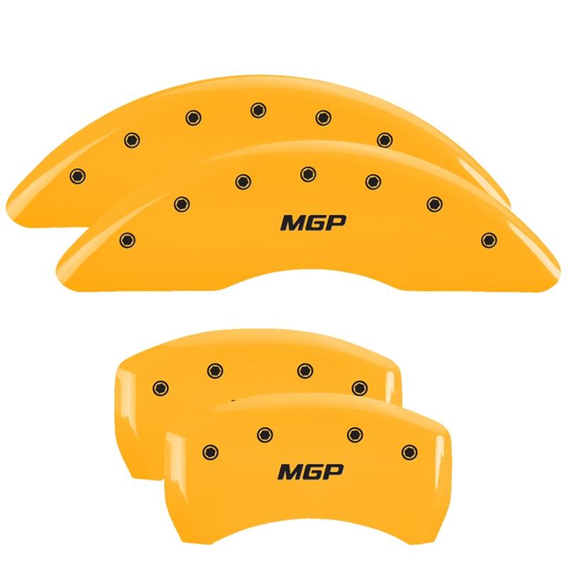 SET OF 4 CALIPER COVERSENGRAVED FRONT AND REAR:MGPYELLOW POWDER COATBLK CHAR