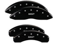 Set Of 4 Caliper Covers Engraved Front And Rear MGP Black Finish Silver Characters 2015-2020 GMC Yukon MGP Caliper Covers