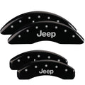 SET OF 4 CALIPER COVERS ENGRAVED FRONT/REAR MGP SILVER CHARACTERS BLACK POWDER