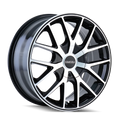 ~(36 lbs. 20X20X9)~ TR60 (3260) BLACK/MACHINED FACE/BLACK RING 18X8 5-100/5-114.3 40MM 72.62MM