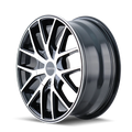 ~(36 lbs. 20X20X9)~ TR60 (3260) BLACK/MACHINED FACE/BLACK RING 18X8 5-100/5-114.3 40MM 72.62MM