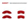Set Of 4 Caliper Covers Engraved Front And Rear MGP Red Finish Silver Characters 2010-2017 GMC Terrain MGP Caliper Covers