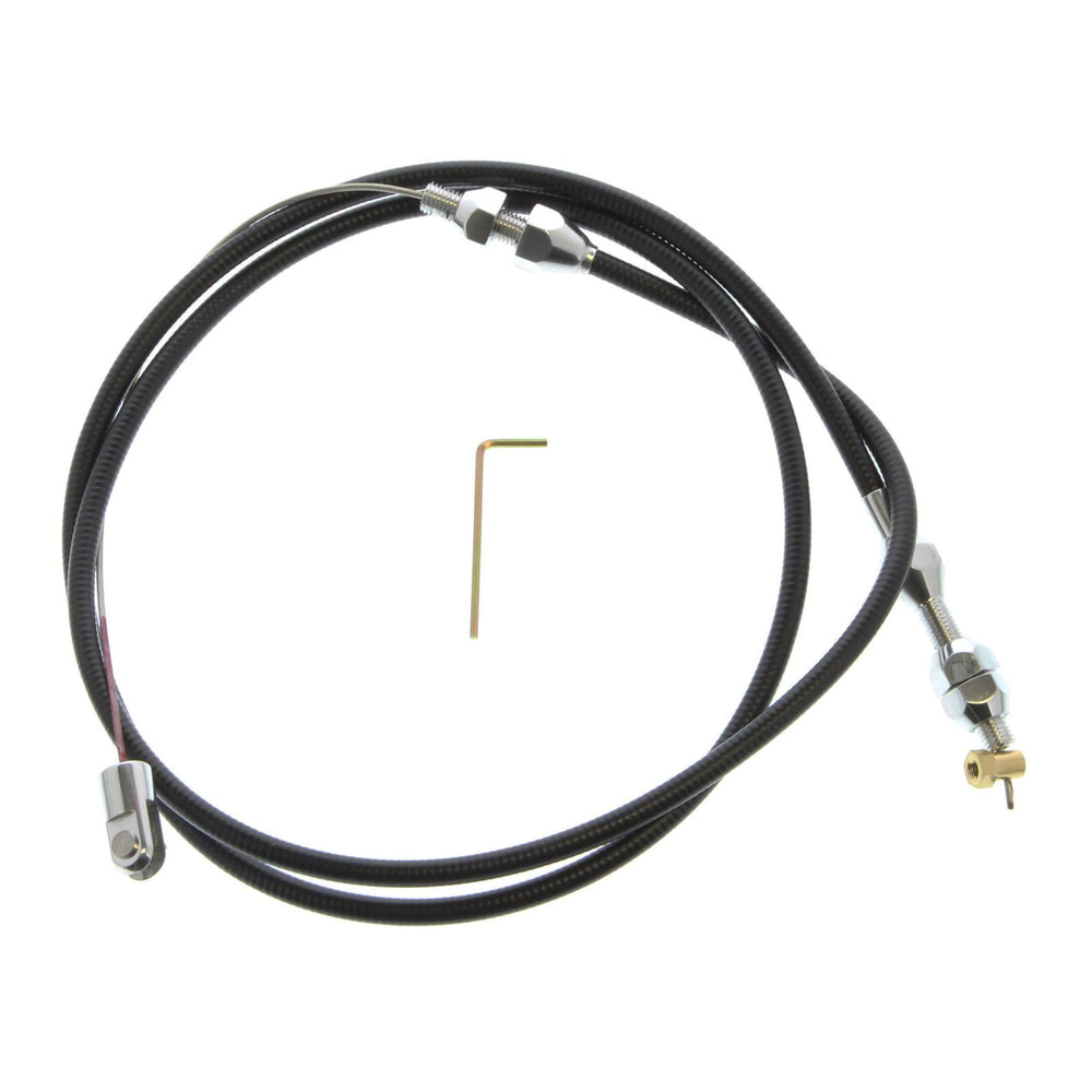 36IN HITECH STAINLESS STEEL HOUSING RAMJET THROTTLE CABLE W/ POLISHED FITTINGS