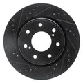 R1 10-14 Ford F-150 4WD Front Left Drilled & Slotted Black Brake Rotor