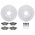 DFC 12-18 Ford Focus Rear Drilled & Slotted Geoperformance Rotors 5000 Advanced Pads w/Hardware