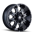 ~(32 lbs. 19X19X10)~ FIERCE (8103) GLOSS BLACK/MILLED SPOKES 17X9 5-114.3/5-127 -12MM 87MM