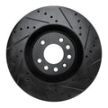 R1 08-11 Saab 9-3 Front Right Drilled & Slotted Black Brake Rotor