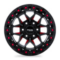 ZION 17X9 5X127 ET15 CB71.5 GLOSS BLACK MILLED RED
