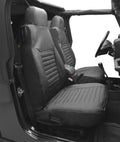 Seat Cover Set Front High-back Seat Black Diamond Jeep 03-06 Wrangler; Sold as pair; Fit factory seats