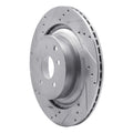 DFC 08-25 Infiniti Q60 Rear Left Drilled & Slotted Silver Brake Rotor
