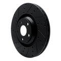 R1 12-15 Audi TTS Quattro Front Left Drilled & Slotted Black Brake Rotor