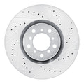 R1 Concepts Brake Rotor Drilled and Slotted Silver Fits BMW M5