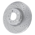 R1 Concepts Brake Rotor Drilled and Slotted Silver Fits BMW M5
