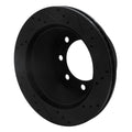 R1 00-02 Dodge Ram 2500 Rear Left Drilled & Slotted Black Brake Rotor