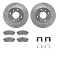 R1 97-06 Nissan 240SX Front Drilled & Slotted Silver Brake Rotor Set w/Optimum OE Pads and Hardware