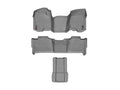 WeatherTech 08-10 Ford F250/F350/F450/F550 Front and Rear Floorliners - Over The Hump - Grey