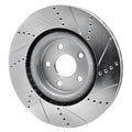 R1 Concepts Brake Rotor Drilled and Slotted Silver Fits Dodge Durango