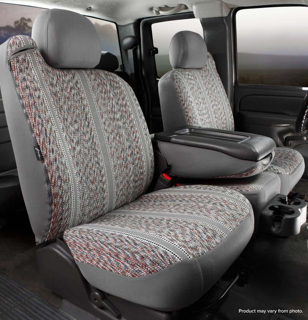 Seat Covers: 2001-2005 Ford Pick Up Fullsize F250/F350 Super Duty; 40/20/40 split seat with center armrest/storage compartment, built-in seat belts; TR40 Series Seat Covers; front; gray