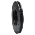 R1 15-21 Ford Edge Front Right Drilled & Slotted Black Brake Rotor