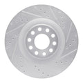 R1 01-03 Audi S8 Front Right Drilled & Slotted Silver Brake Rotor