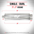 MagnaFlow 7in. Round Straight-Through Performance Exhaust Muffler 12762