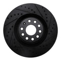 R1 06-13 Audi S3 (Mexico) Front Right Drilled & Slotted Black Brake Rotor