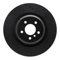 R1 10-14 BMW X5 Rear Right Drilled Black Brake Rotor