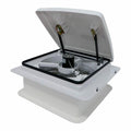 MAXXFAN PLUS ROOF VENT W/ 12V FAN AND THERMOSTAT MANUAL LIFT 4 SPEED WHITE