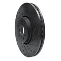 R1 10-16 Volvo XC60 Front Right Drilled & Slotted Black Brake Rotor