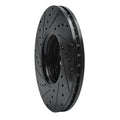 R1 10-16 Volvo XC60 Front Right Drilled & Slotted Black Brake Rotor