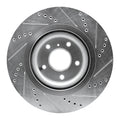 R1 Concepts Brake Rotor Drilled and Slotted Silver Fits Infiniti QX50