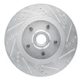R1 Concepts Brake Rotor Drilled and Slotted Silver