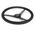 NRG Reinforced Stealth Wheel (380mm) 3 Spoke Center - 1in Deep Dish - Vegan Suede Red Stitch