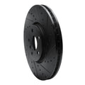 R1 15-19 Mini Cooper Countryman Front Right Drilled & Slotted Black Brake Rotor
