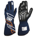 OMP ONE-S GLOVES my2025 FIA 8856-2018 NAVY BLUE / FLUO ORANGE SZ S