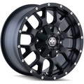 ~(34 lbs. 19X19X10)~ WARRIOR (8015) MATTE BLACK 17X9 8-165.1/8-170 -12MM 130.8MM
