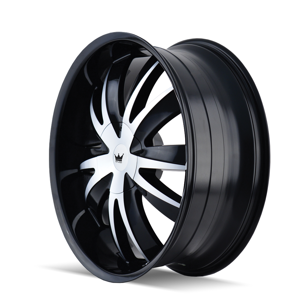 ~(32 lbs. 20X20X10)~ MAZZI EDGE GLOSS BLACK/MACHINED FACE 18X7.5 4-100/4-114.3 40MM 67.1MM