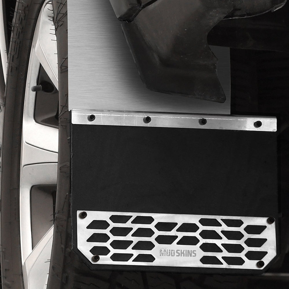 15C F150 MUD SKINS REAR PAIR POLISHED STAINLESS STEEL