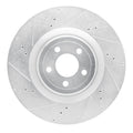 R1 Concepts Brake Rotor Drilled and Slotted Silver Fits Ford Mustang