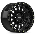 GOLIATH 17X9 5X127 ET15 CB71.5 GLOSS BLACK MACHINED RED SPOKE
