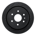 R1 13-19 Cadillac XTS Rear Left Drilled & Slotted Black Brake Rotor