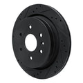 R1 13-19 Cadillac XTS Rear Left Drilled & Slotted Black Brake Rotor
